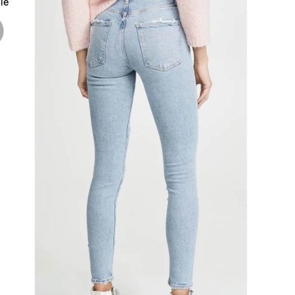 Agolde Sophie Distressed Raw Hem Organic Cotton Lyocell Blend Mid Rise? 24 - Picture 3 of 16